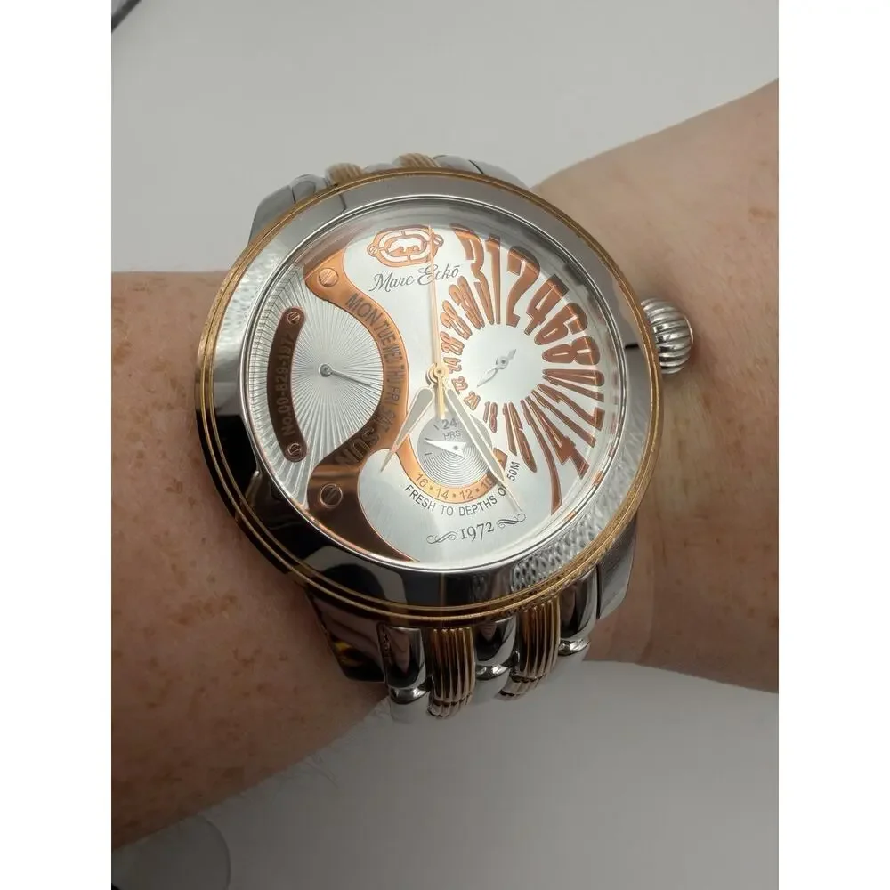 Marc Ecko Mens Watch Two-Tone Rose Gold Working